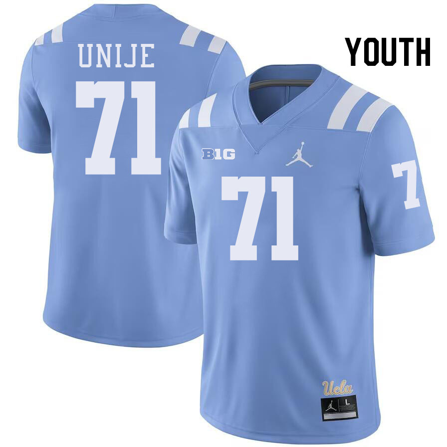 Youth #71 Reuben Unije UCLA Bruins College Football Jerseys Stitched-Power Blue